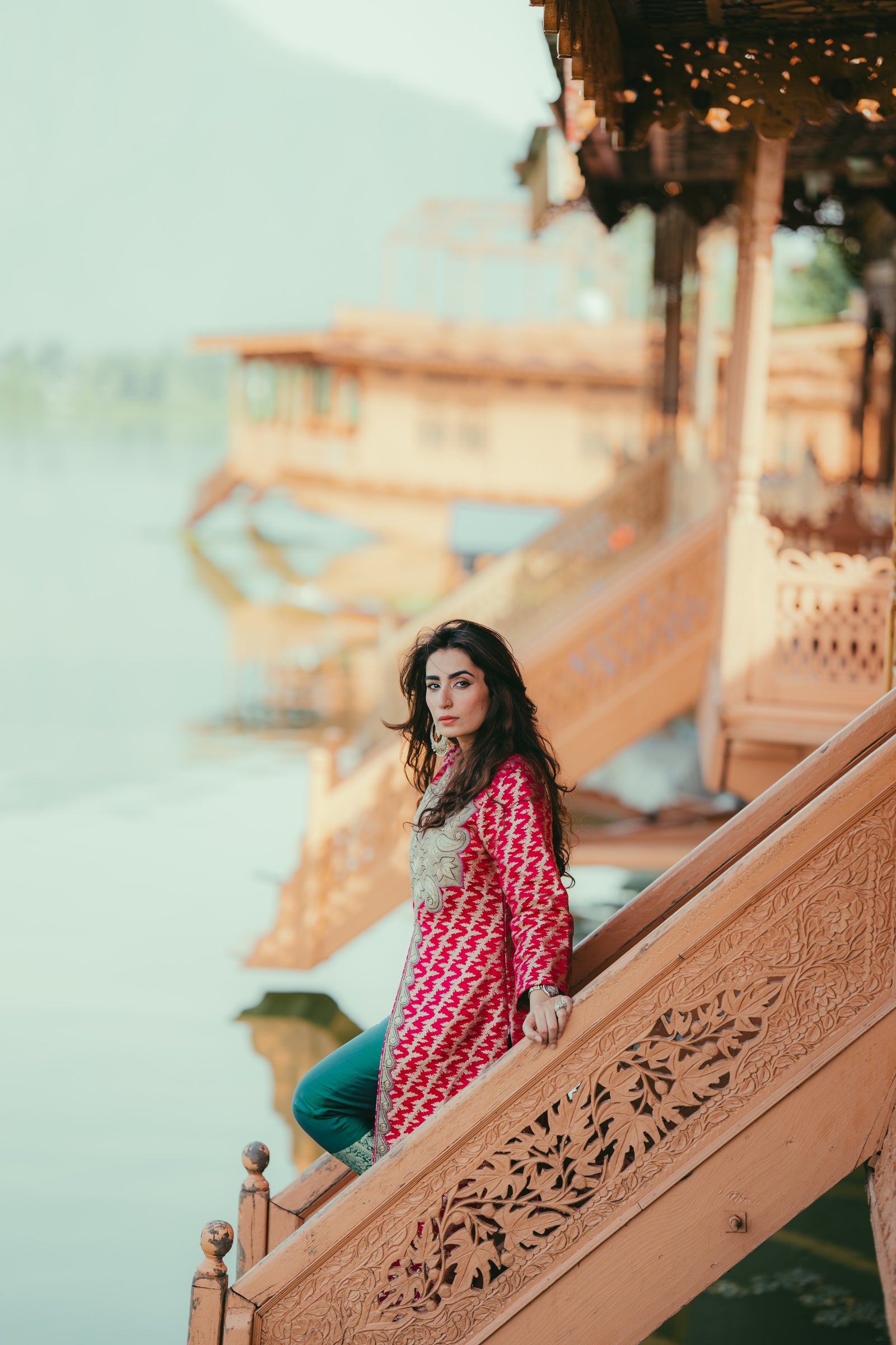 Magenta Zari Jacket with Silver Tilla