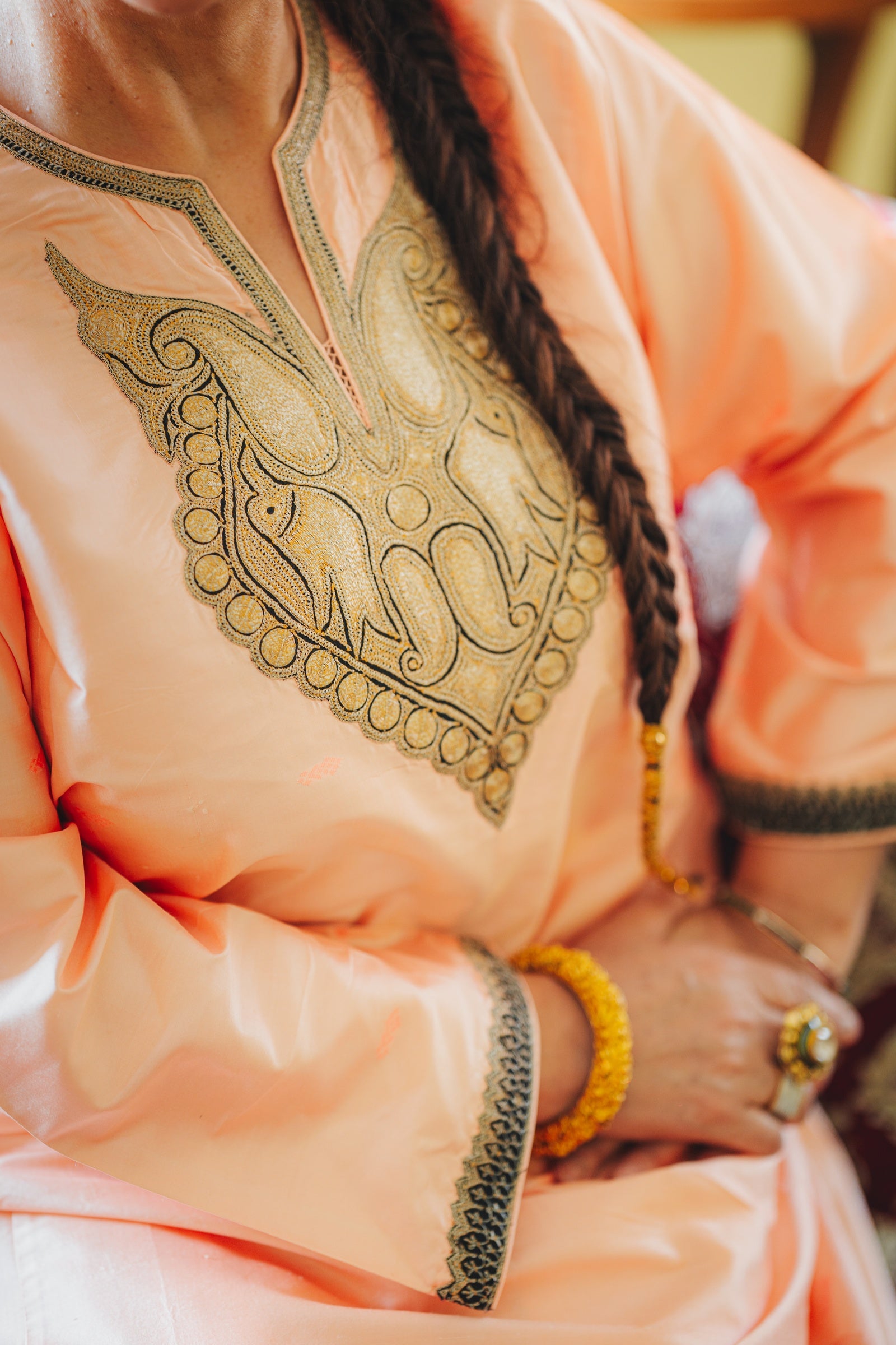 Peach Banarasi Phiran Set