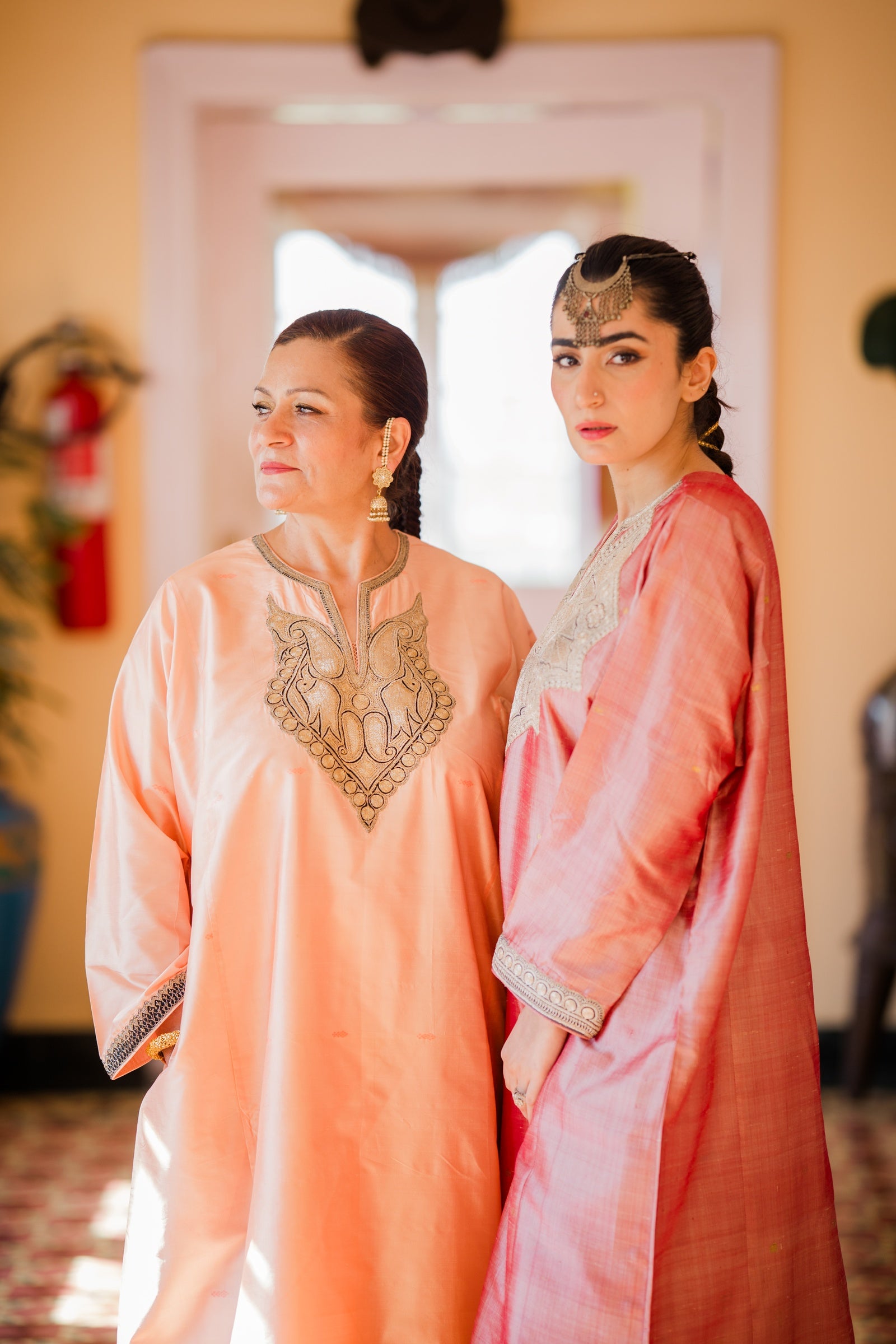 Salmon Pink Banarasi Phiran Set