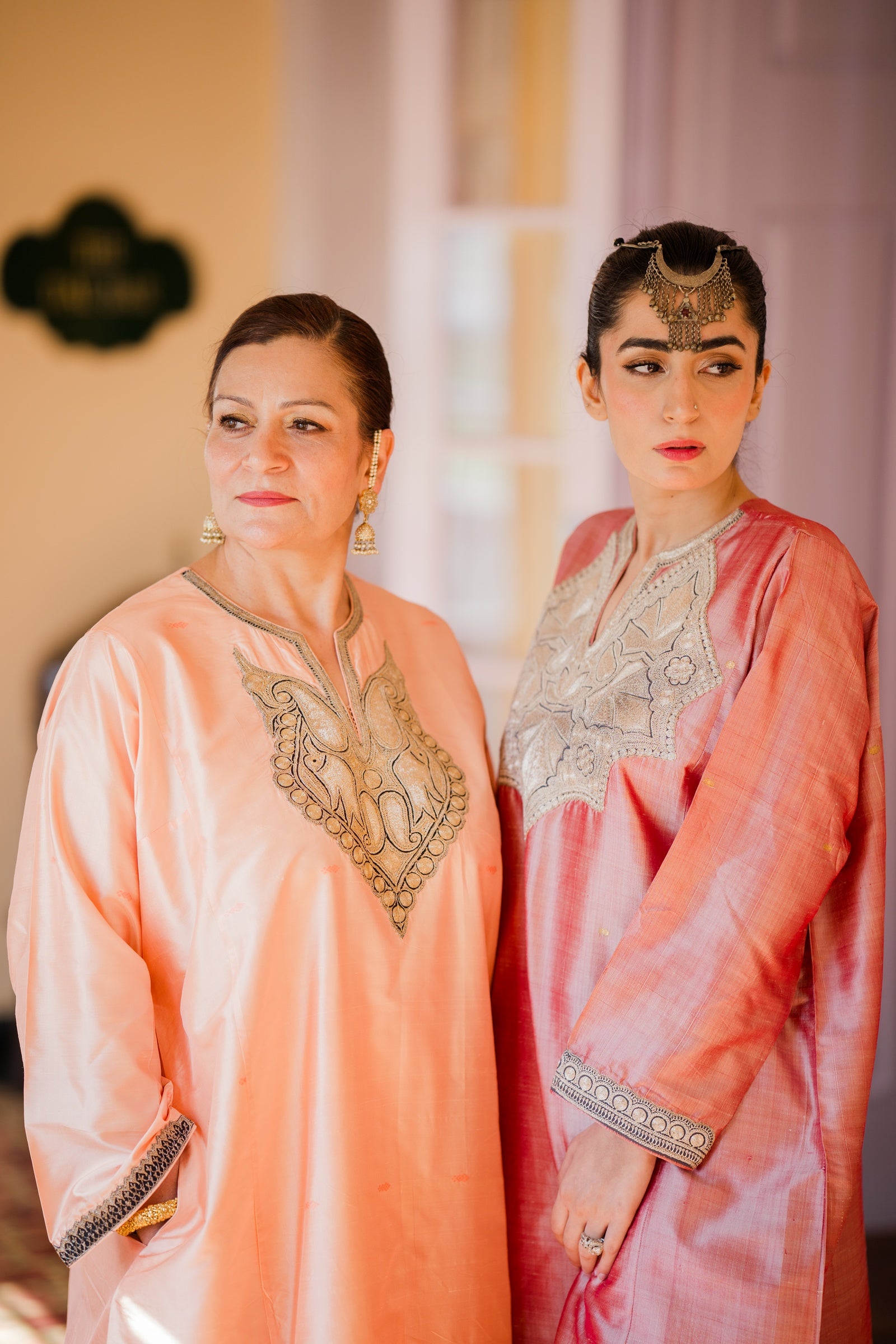 Salmon Pink Banarasi Phiran Set