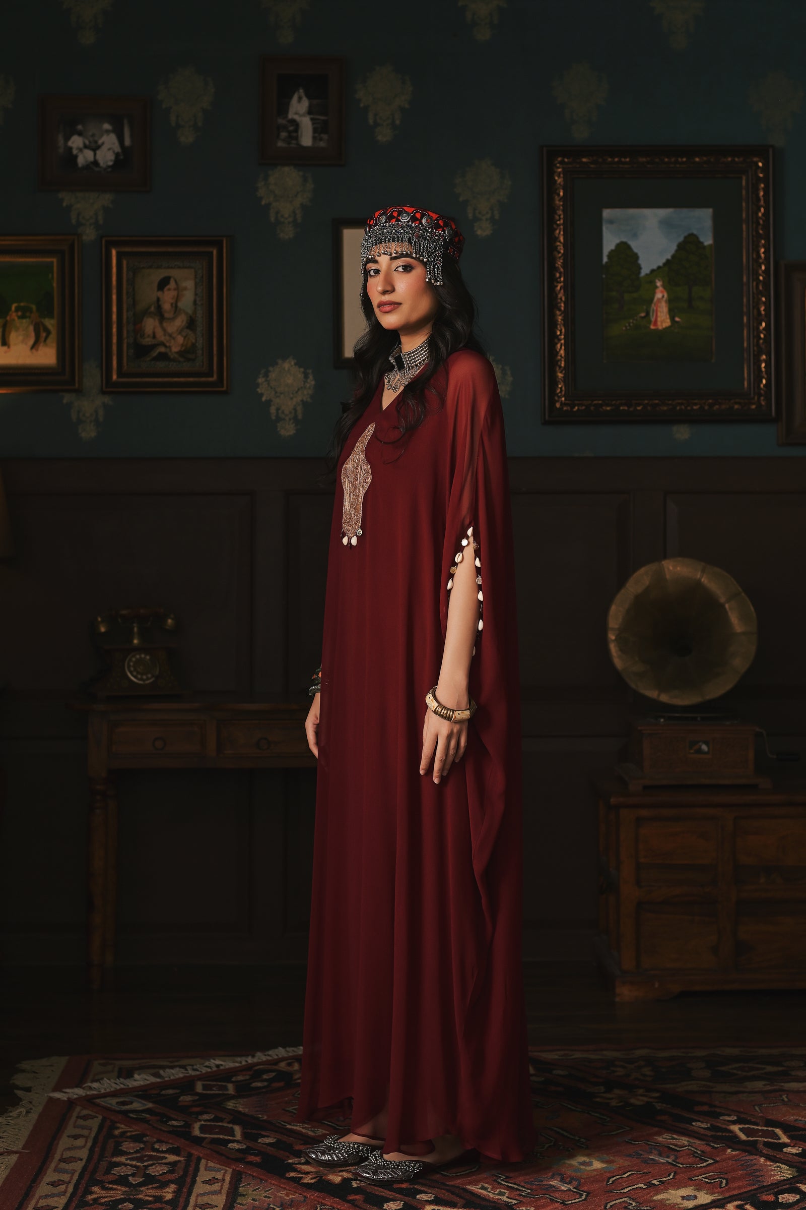 Deep Maroon Kaftan