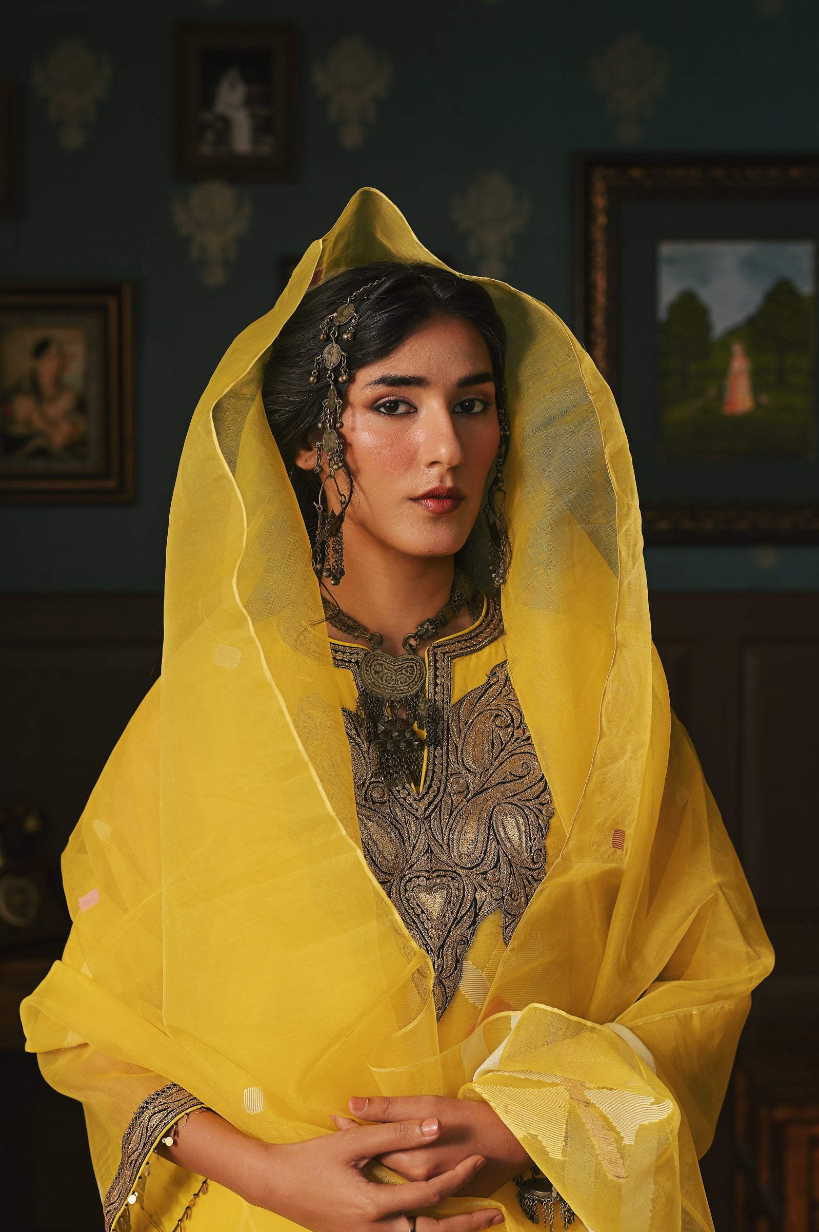 Yellow Dakaai Muslin Set