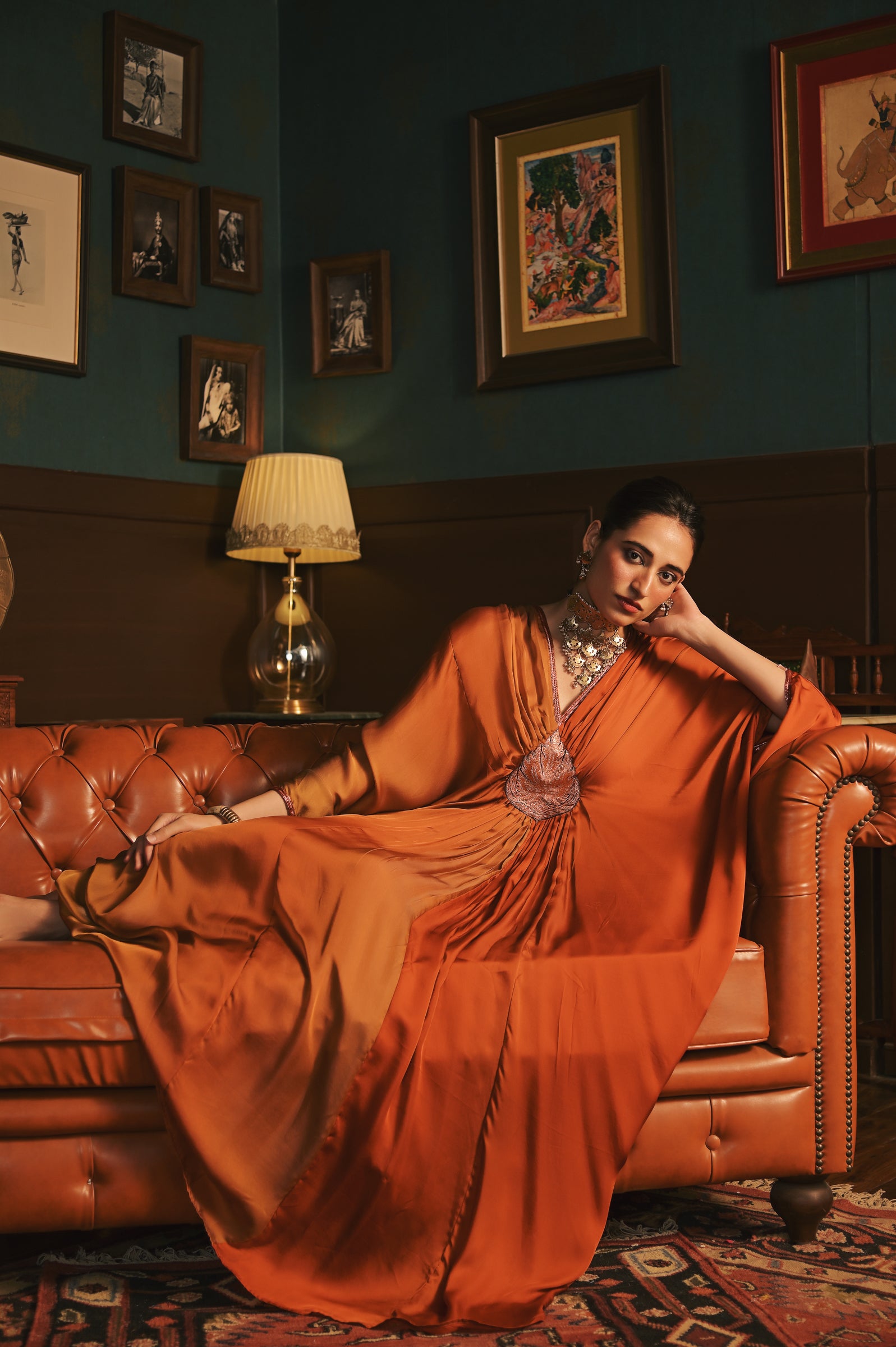 Ombre Satin Silk Kaftan