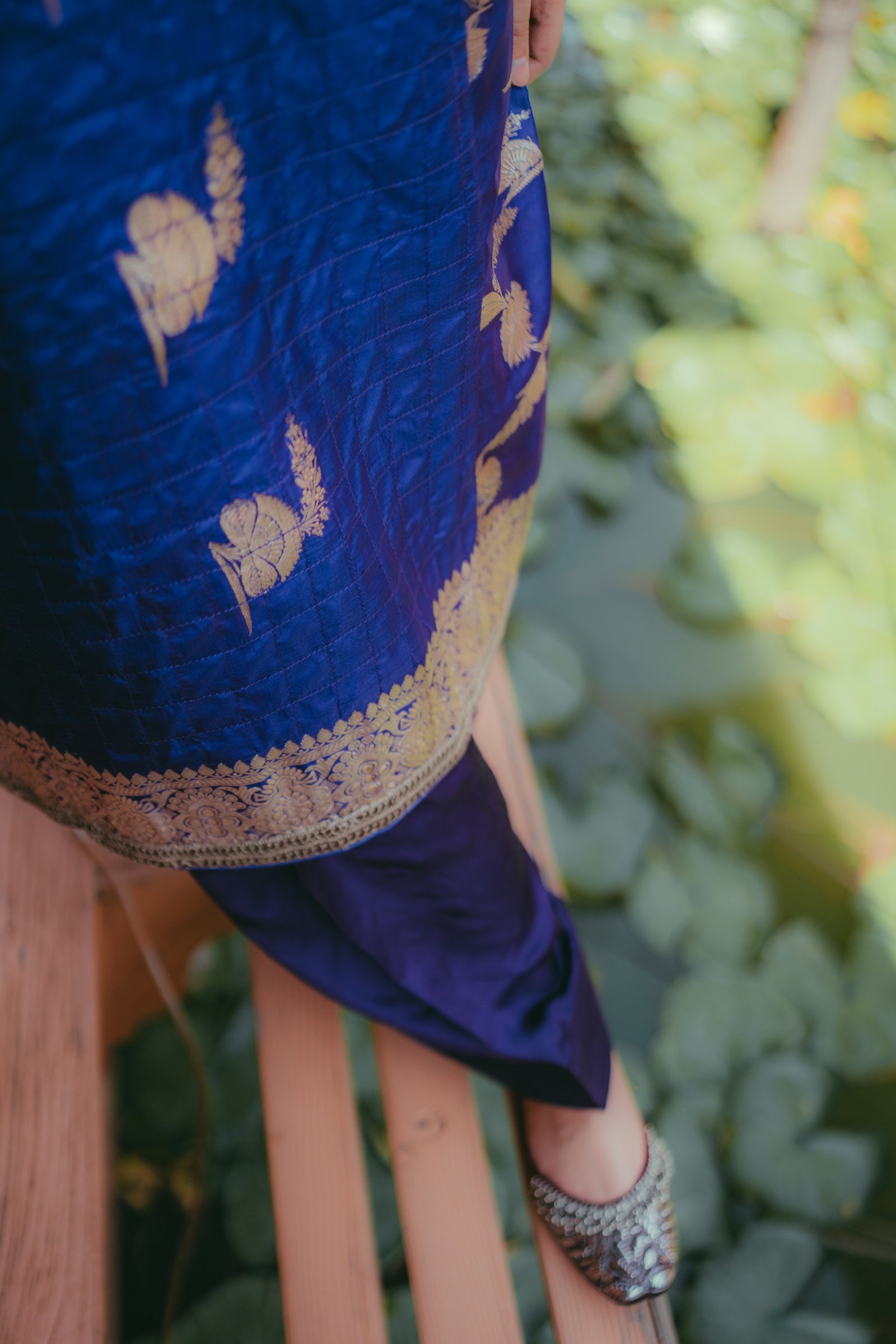 Purple Banarasi Zari Phiran with Farshi Salwar