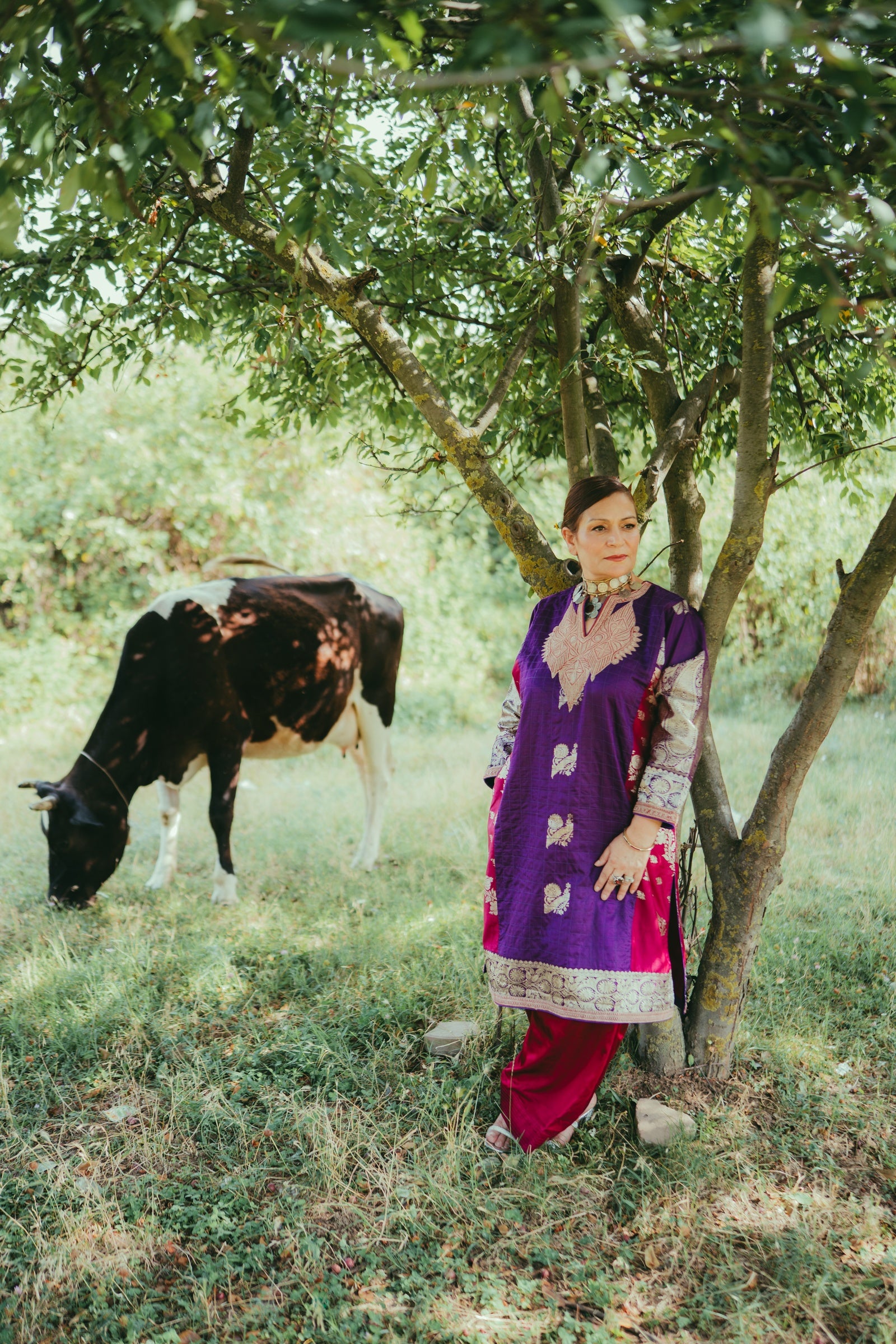 Dual-Tone Banarasi Zari Phiran with Farshi Salwar