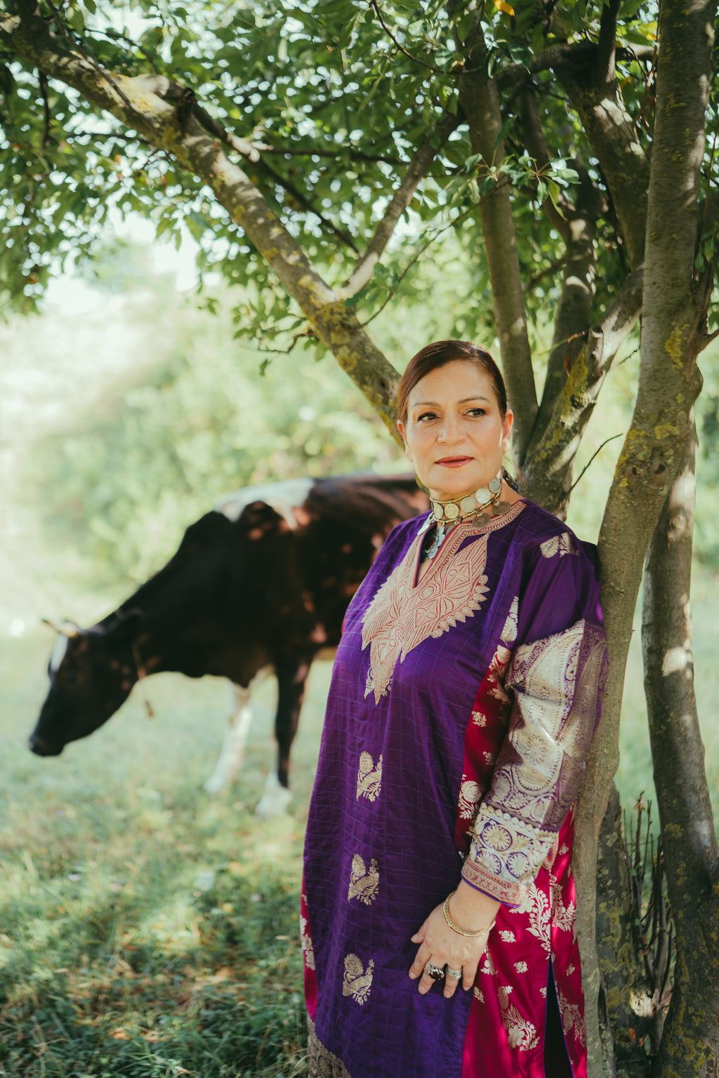 Dual-Tone Banarasi Zari Phiran with Farshi Salwar