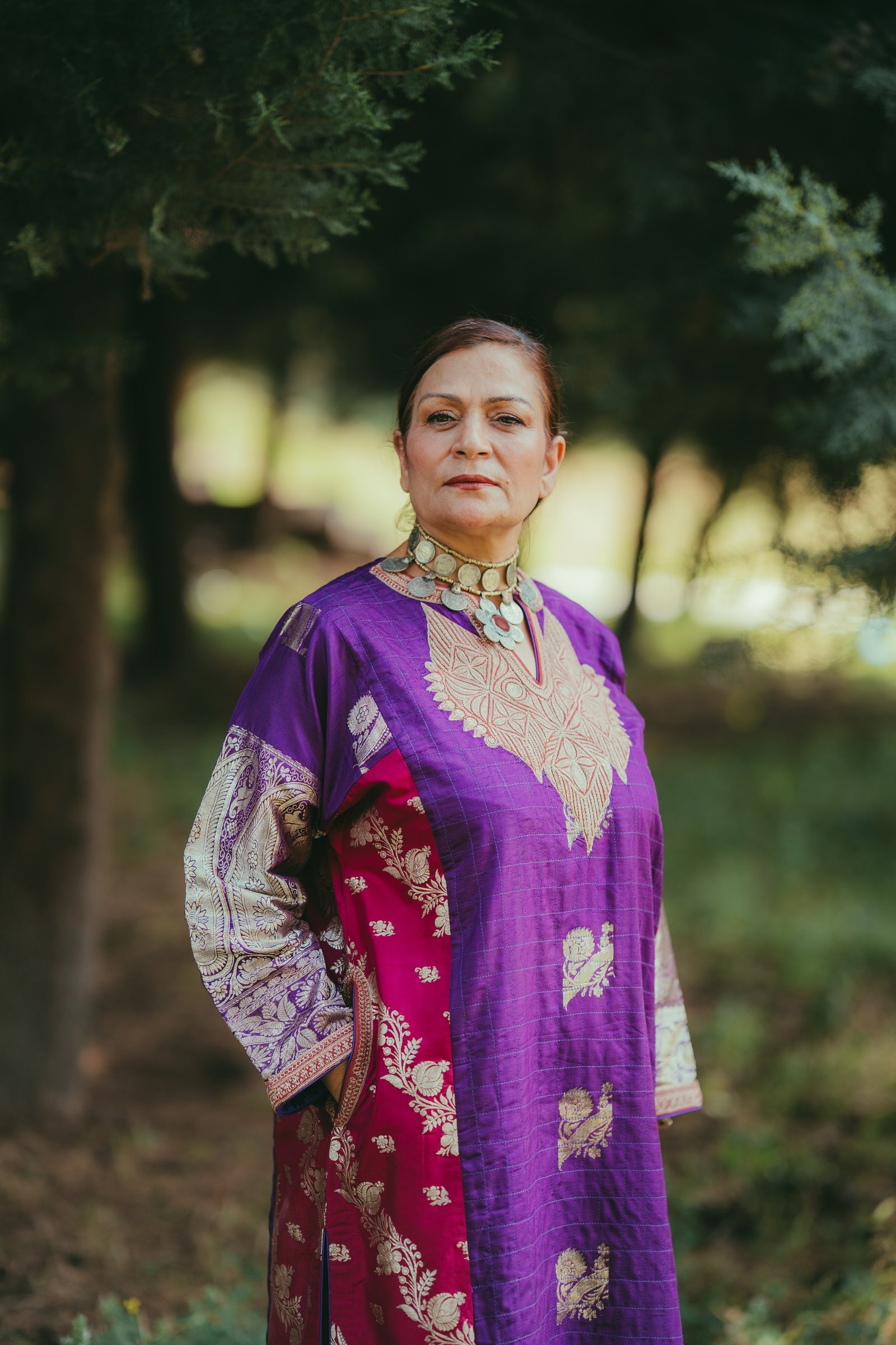 Dual-Tone Banarasi Zari Phiran with Farshi Salwar