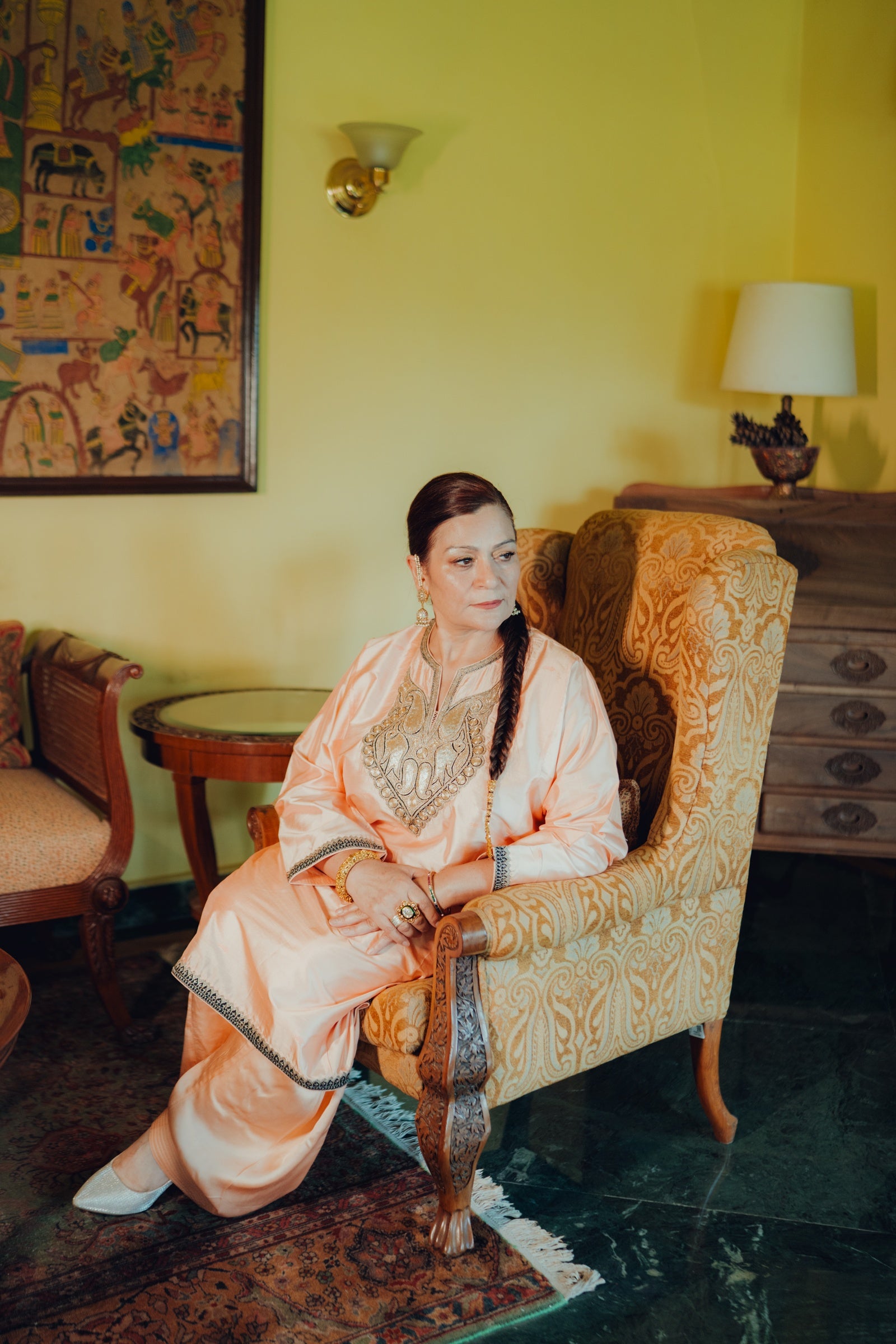 Peach Banarasi Phiran Set