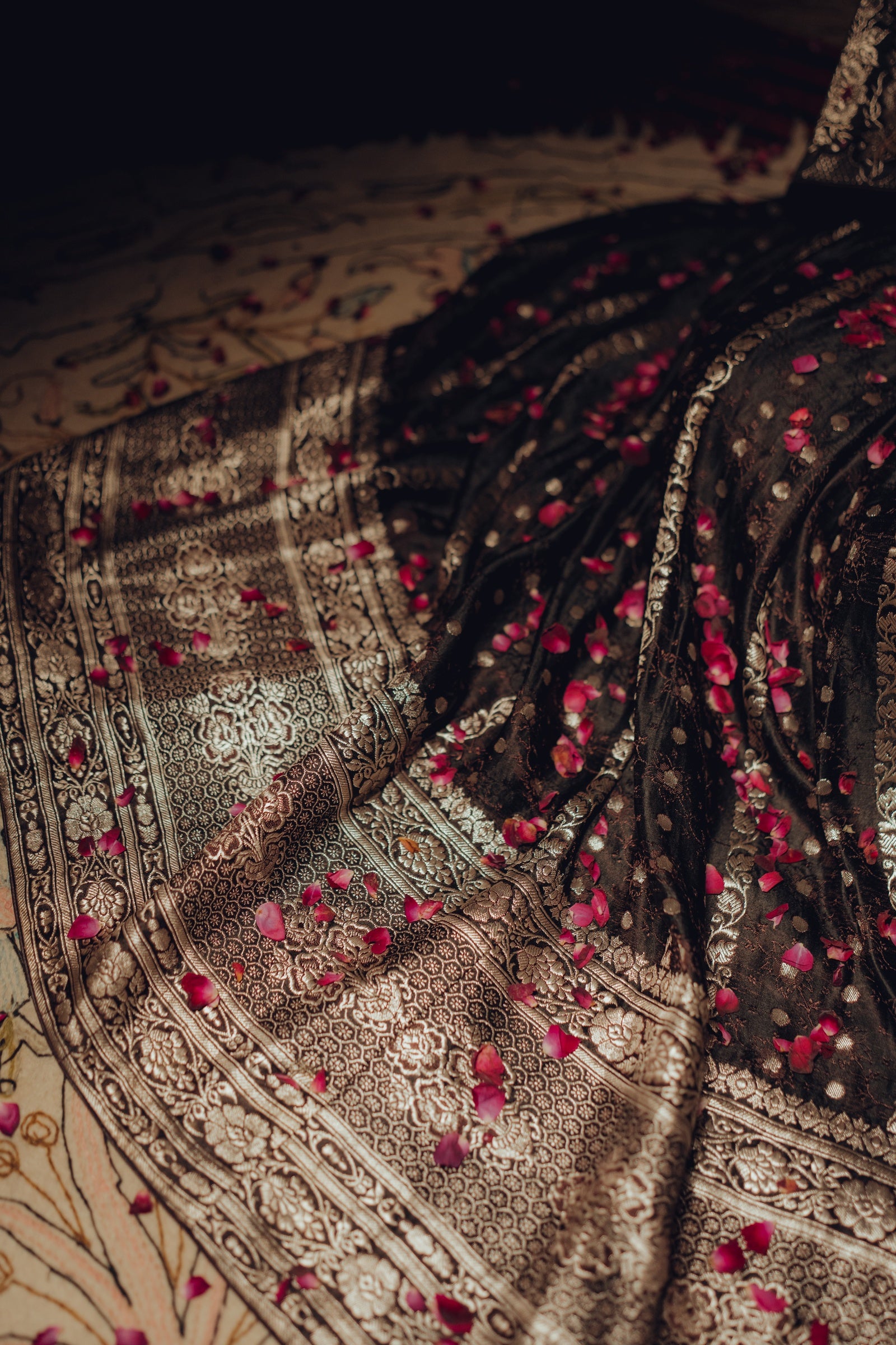 Banarasi Zari Anarkali with Tilla Neck & Belt