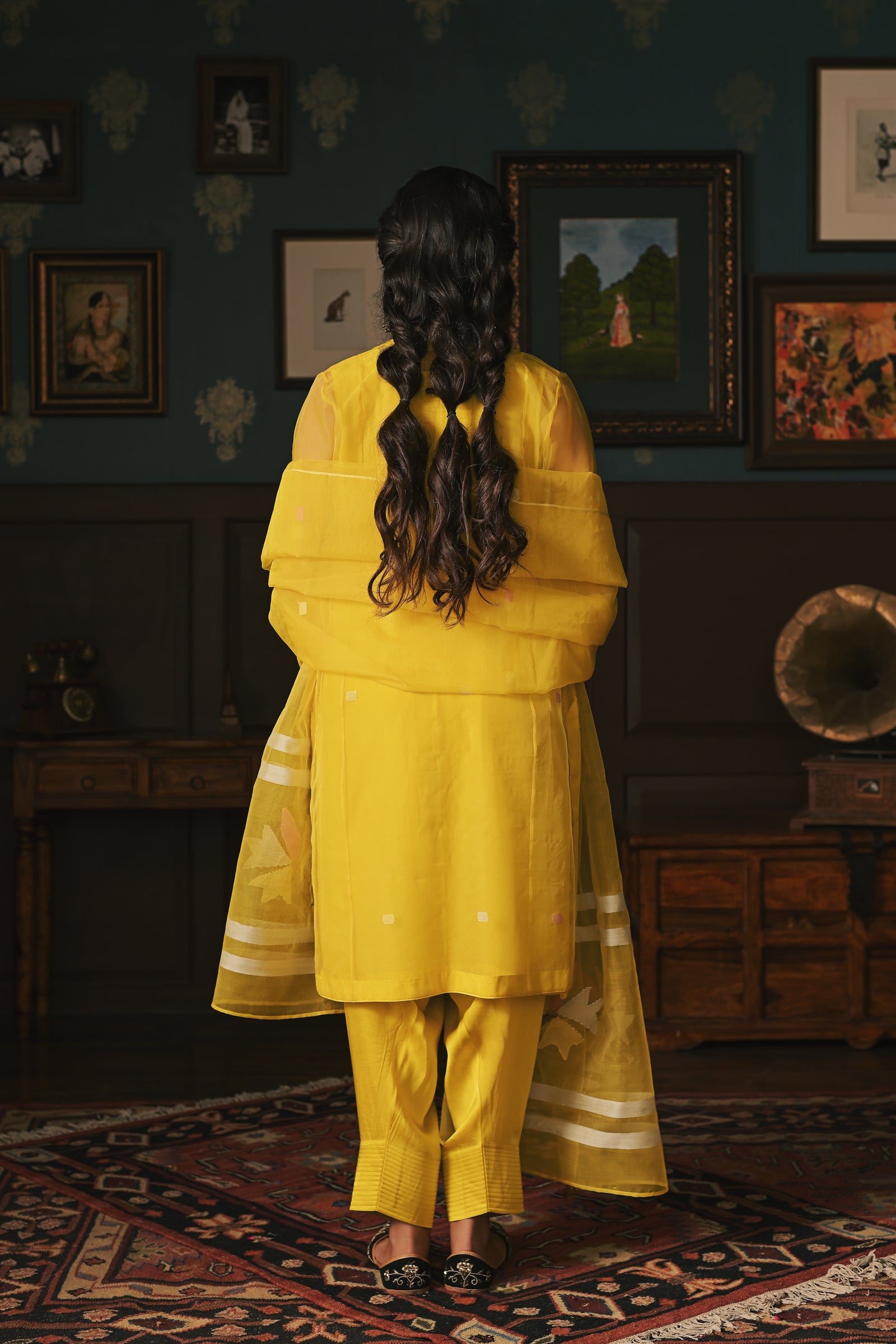 Yellow Dakaai Muslin Set