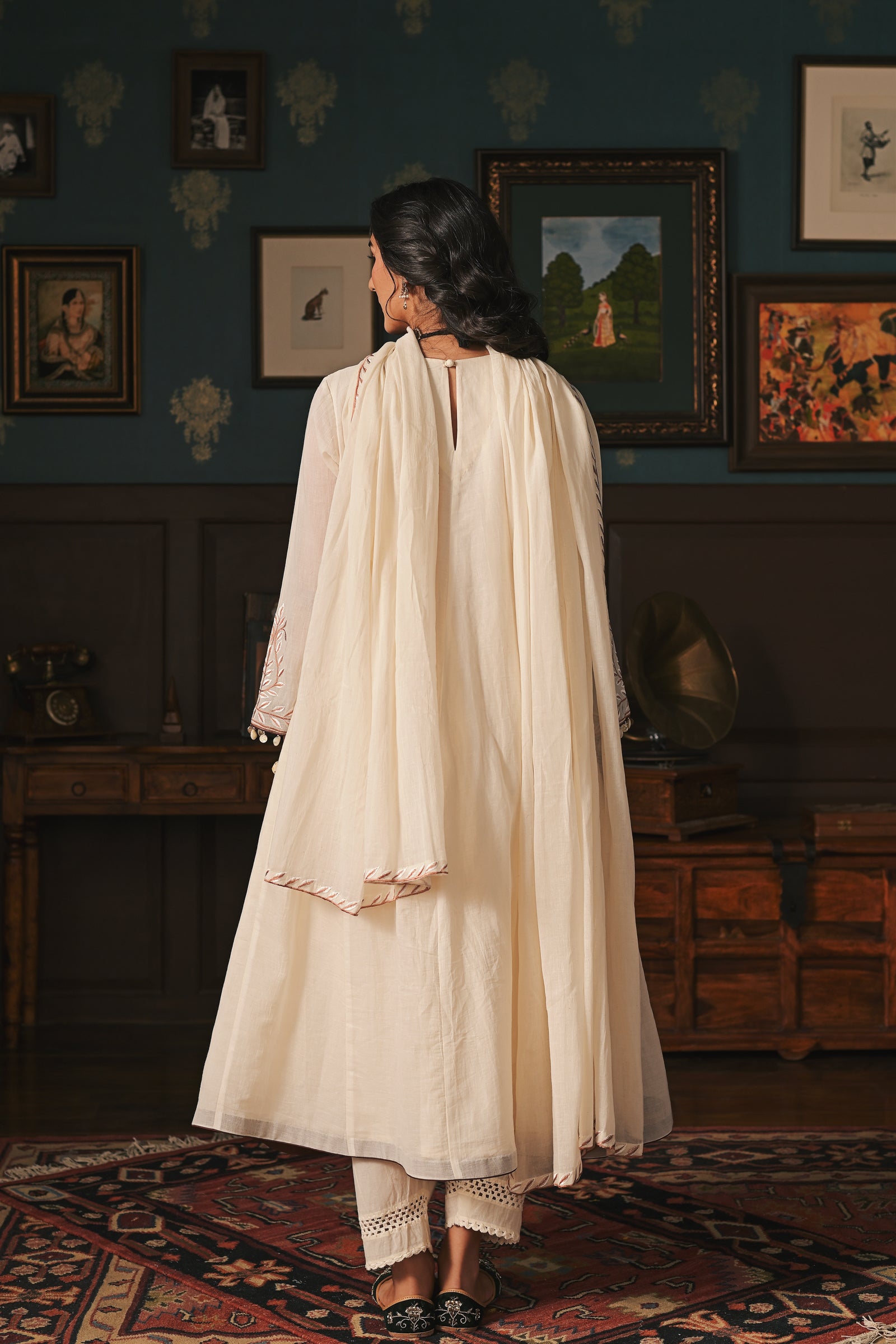 Beige Chinar Anarkali Set