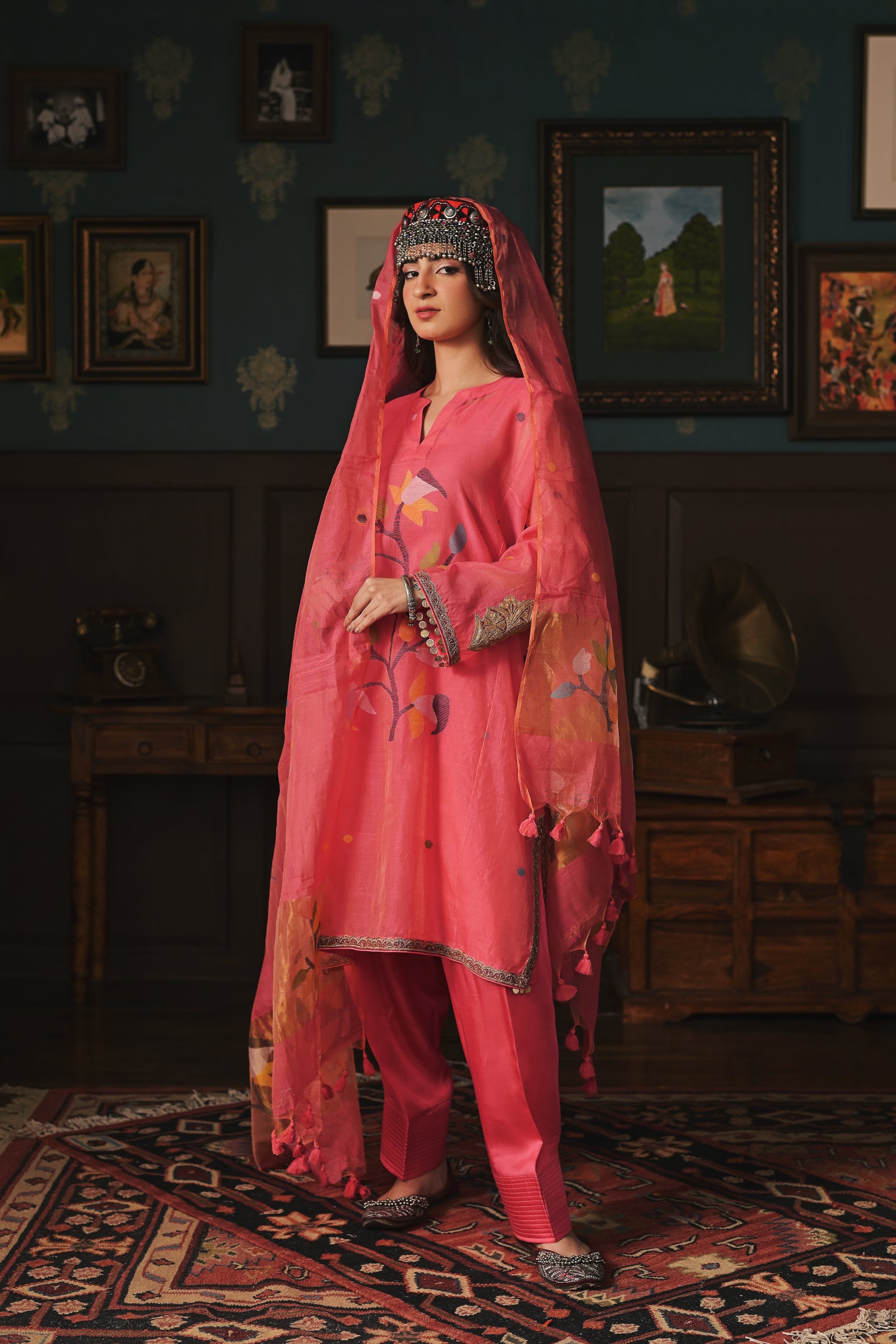 Coral Dakaai Muslin Set