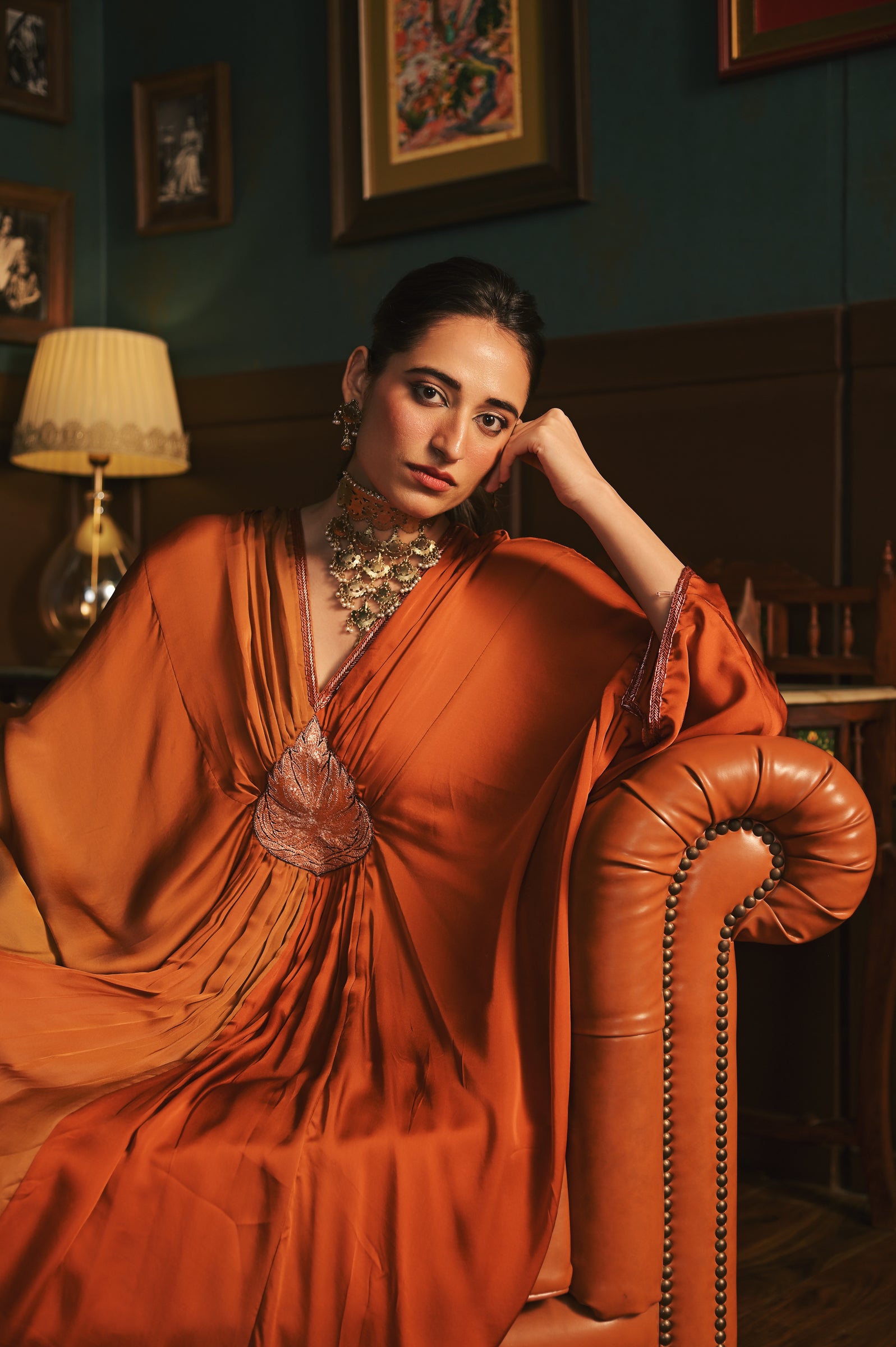 Ombre Satin Silk Kaftan